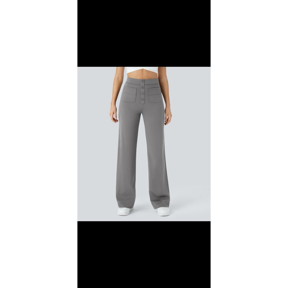 Halara DayStretch High Waisted Pockets Straight Leg Casual Sz L NWT